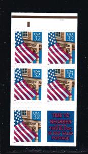 2921D, UNFOLDED, P# 11111, P. O. FRESH  BOOKLET PANE/5 , MINT NH