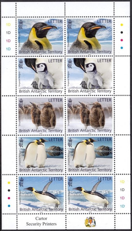 BRITISH ANTARCTIC TERRITORY BAT 2023 BIRDS EMPEROR PENGUINS OISEAUX SHEET