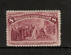 USA #236 Mint Fine Never Hinged - One Short Perf