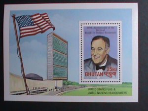 BHUTAN-CENTENARY BIRTH OF FRANKLIN DELANO ROOSEVELT  -MNH-S/S VERY FINE