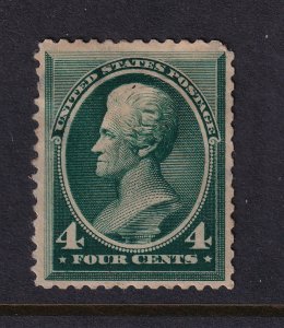 1883 Sc 211 MH single 4c blue green most OG CV $225 thins