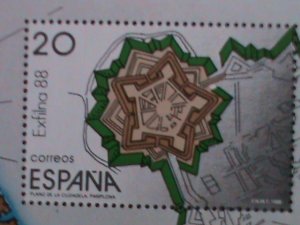 ​SPAIN 1988-SC#2562-EXFILNA'88 MADRID-CIUDADELA FORTLESS FLOOR PLAN- S/S