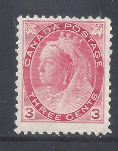 CANADA # 78 MINT BILLIGS CONSTANT PLATE VARIETY #3 ROSE CARMINE SHADE BS21648