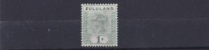 ZULULAND  1894 - 96  S G 25    1/-   GREEN        MH 