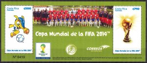 Costa Rica 2014 Football Soccer FIFA World Cup Brazil S/S MNH