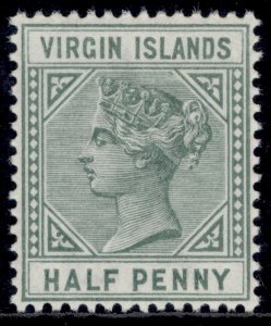 BRITISH VIRGIN ISLANDS QV SG27, ½d dull green, NH MINT.