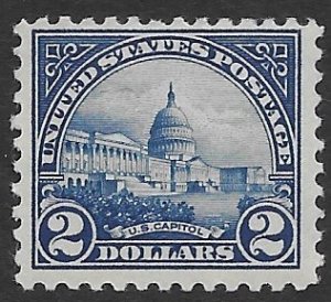 US 572 1923  $2.00   FVF  Mint NH