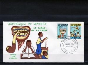 Senegal 1981 ANTI TOBACCO CAMPAIGN set 2 values Perforated in official FDC