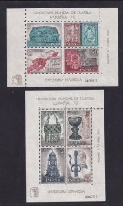 Spain  #1877-1878  MNH  1975  sheets Spanish goldsmiths` works