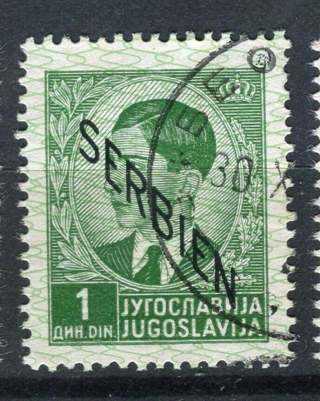 SERBIA; GERMAN Occupation issue 1941 fine used Optd. 1d. value