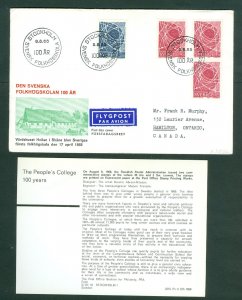 Sweden. FDC. 1968.  Cachet, The People's College 100 Year. Engr: Franzen. Canada