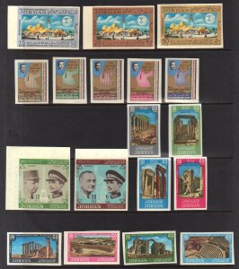 JORDAN 1960s COLLECTION OF IMPERF SETS INCLUDING SG 598-602 604-8 666-673 ALL NH