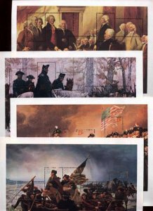 1976 Washington Bicentennial Souvenir Sheets set of 4 Sc 1686 thru 1689 MNH