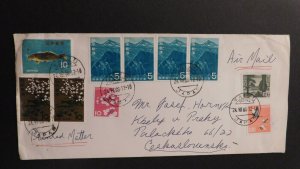 1966 Japanese Air Mail Yaizu Japan to Ceskoslovensko Czecoslovakia