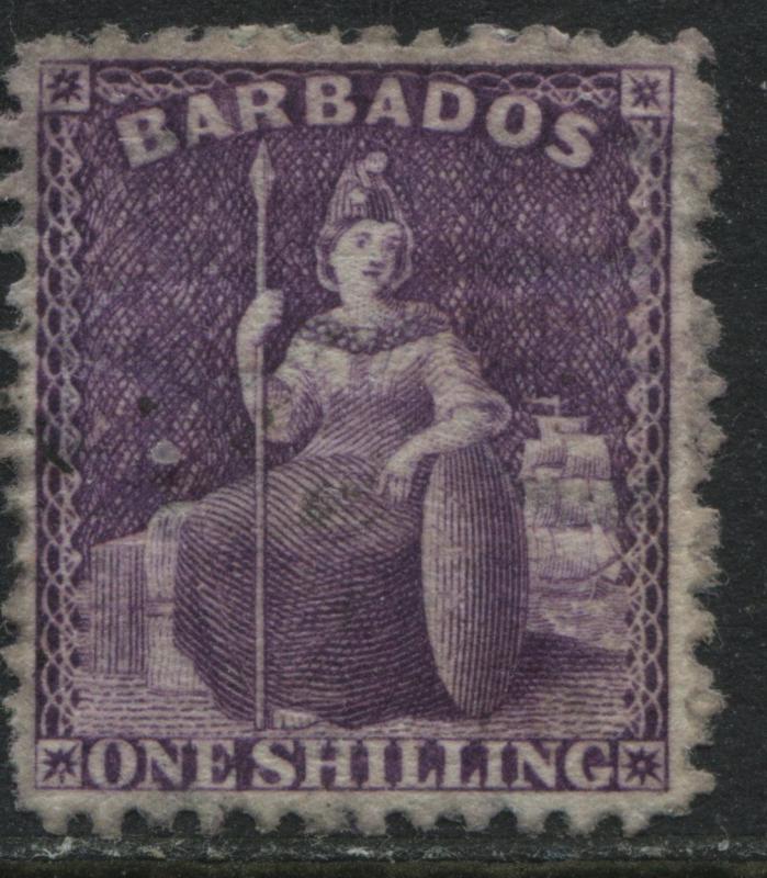 Barbados 1875 1/ purple unused no gum