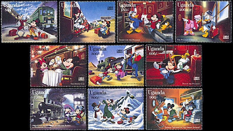 Uganda 1398-1407, MNH, Disney On the Orient Express