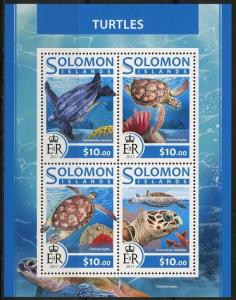 SOLOMON ISLANDS 2017 TURTLES SHEET  MINT NH