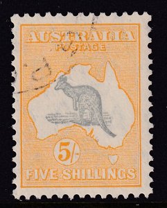 Sc #126 1932 Australia 5/ Kangaroo & Map used perf 12 Wmk 228 CV $20.00