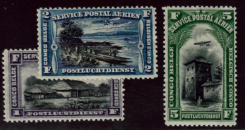 Belgium Congo SC C2-C4 MNH F-VF...Worth a Close Look!