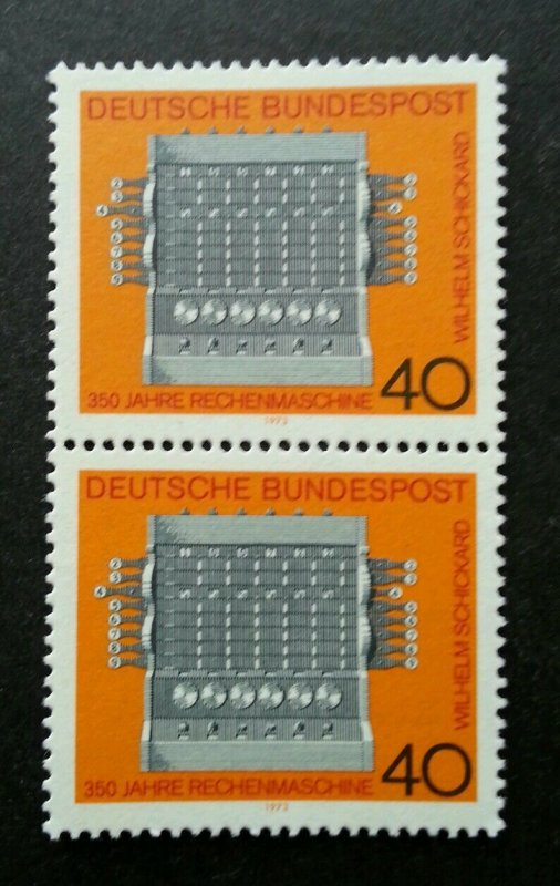 Germany 350th Anniv Calculating Machine 1973 (stamp blk 2) MNH