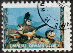 Umm al Qiwain sw1491 - Cto - 1r Double-barred Finch  (1972)