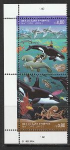 1992 UN-Geneva - Sc 215a - MNH VF - pair - Clean Oceans