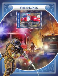 Z08 MLD18205b MALDIVES 2018 Fire engines MNH ** Postfrisch