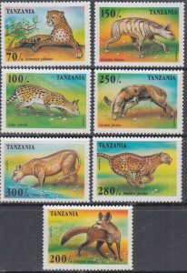 TANZANIA Sc # 1422-8 CPL MNH SET of 7 - VARIOUS PREDATORY ANIMALS, WILDLIFE