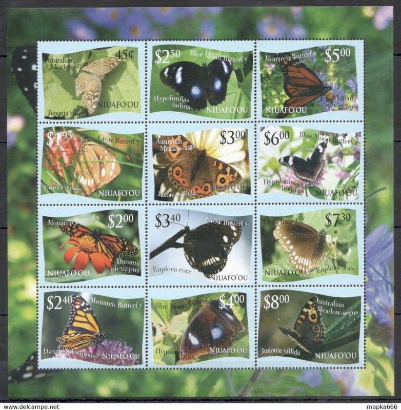 2012 Niuafo'Ou Flora & Fauna Butterflies !!! Michel 50 Euro 1Sh ** Ec217