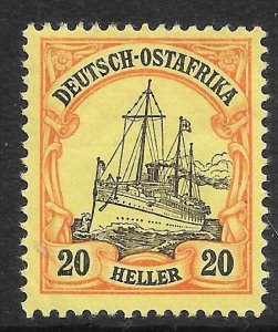 GERMAN EAST AFRICA SG30 1905 20h BLACK & RED ON YELLOW MTD MINT