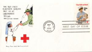 #1910 American Red Cross Watercolors FDC