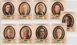 Liberia 923-31 MNH VF imperf.USA presidents