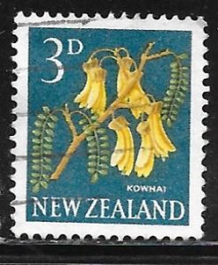 New Zealand 337: 3p Kowhai flower, used, F-VF