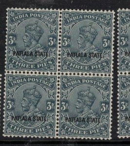 India Patiala SC 63 Block of 4 MNH (5ejk)