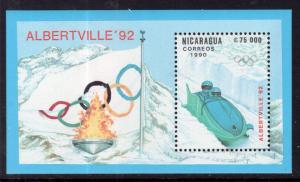 Nicaragua Albertville Winter Olympics Souvenir Sheet MNH VF