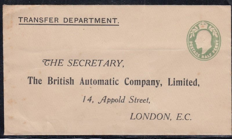 Great Britain - Unused Private Order Stationary Cover