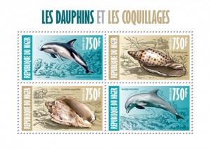 NIGER 2013 SHEET DOLPHINS SEASHELLS SHELLS MARINE LIFE nig13403a