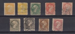 Canada QV 1868 Small Head Collection Of 9 Used BP9987
