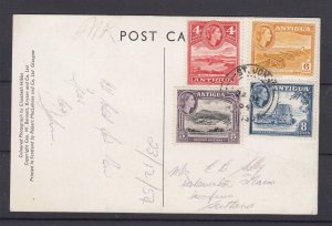 Antigua 1954 4c/5c/6c/8c Postcard To Dumfries Scotland Postal History BP1945 