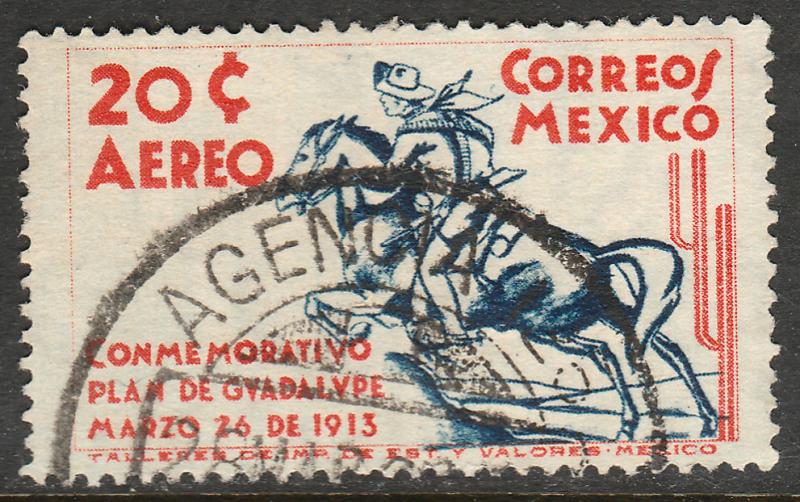 MEXICO C82, 20c PLAN OF GUADALUPE 25th ANNIVERSARY USED. F-VF.  (601)