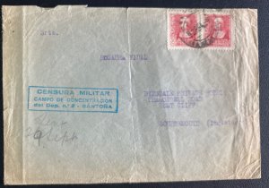 1938 Madrid Spain Santoña Concentration Camp cover To Bournemouth England Civil