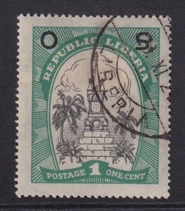 Liberia  #O141  cancelled  1923  overprint 1c  memorial