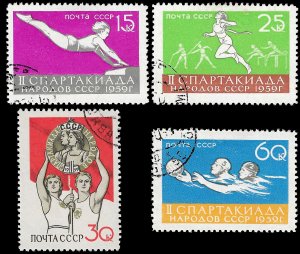 Russia-USSR 1959 Sc 2224-27 U cto vf Sparticid games