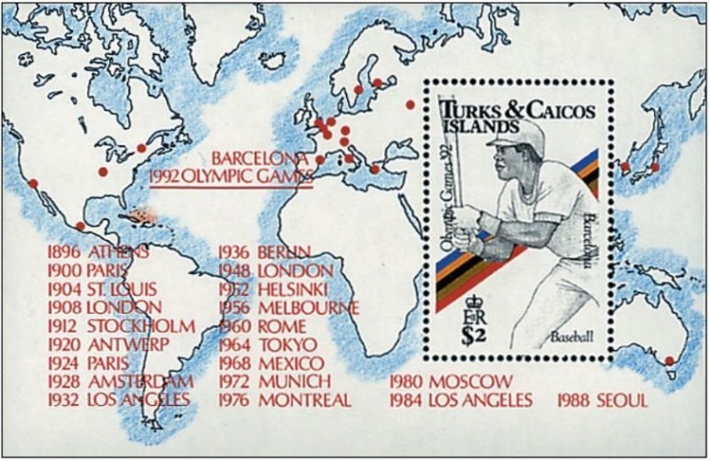 Turks and Caicos 1991 MNH Stamps Souvenir Sheet Scott 882 Sport Olympic Games