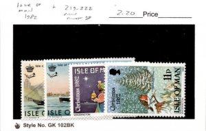 Isle of Man, Postage Stamp, #219-222 Mint NH, 1982 Ship, Christmas (AB)