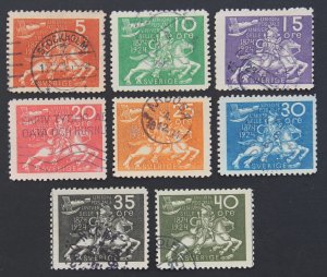 Sweden #213-220 Used Short Set of 8 Nice Set CV 190.75