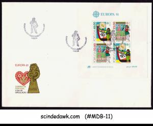 PORTUGAL - 1981 EUROPA - MIN. SHEET - FDC