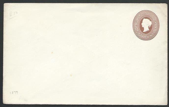 MAURITIUS 1879 QV 50c envelope - fine unused...............................56527