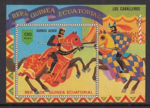 Equatorial Guinea 7866 Knights Horses Souvenir Sheet MNH VF