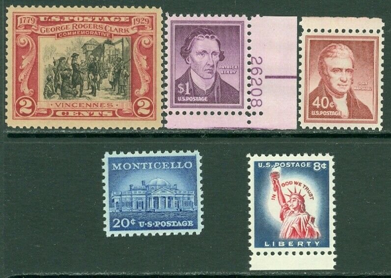 EDW1949SELL : USA Group of 5 XF, MNH all SMQI Graded 90 & one 90J w/ Certificate